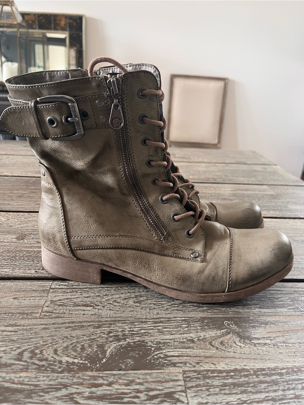 GUESS Lace-Up Ankle Boots, size 9.5